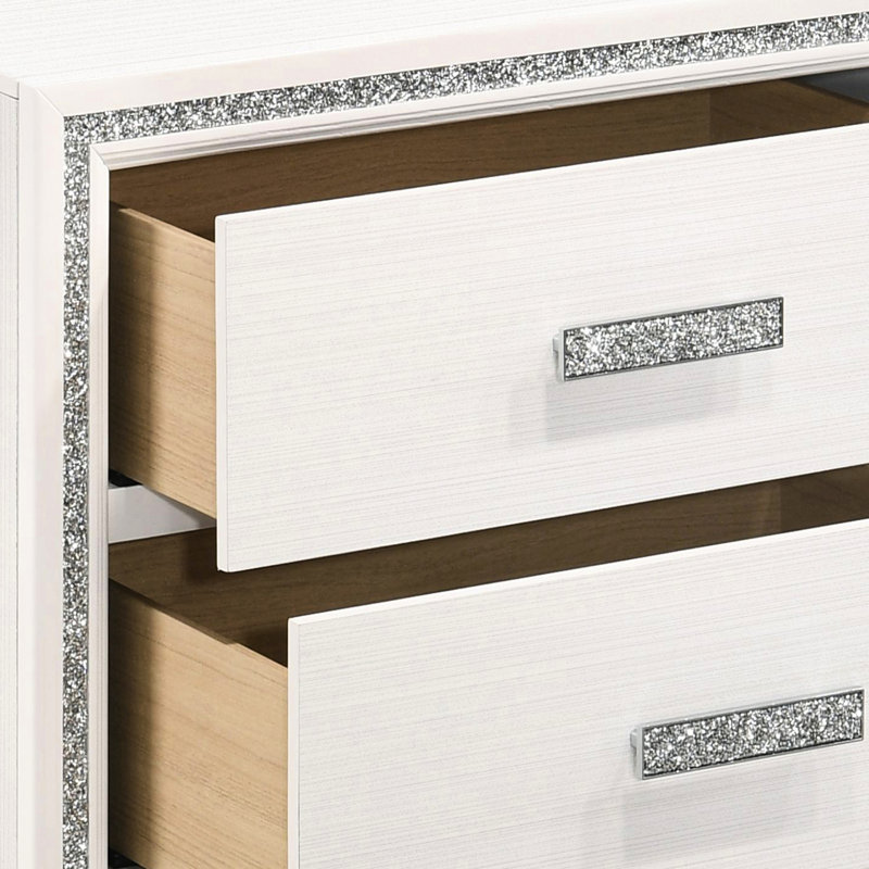 Table de chevet blanche 2 chambres - Vaste espace de rangement et mécanisme d'arrêt pour une touche moderne spacieuse avec fonctionnalité