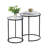 Ryett 2 End Tables with Metal Base Round Table with Tempered Glass Tabletop-2139202328