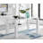 Eubanks High Gloss 6 Seat Rectangular Dining Table Set with Faux Leather Upholstered Dining Chairs-1458928224