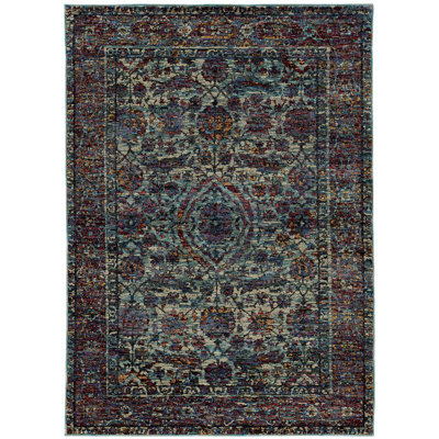 Tapis bleu / mauve Tuma