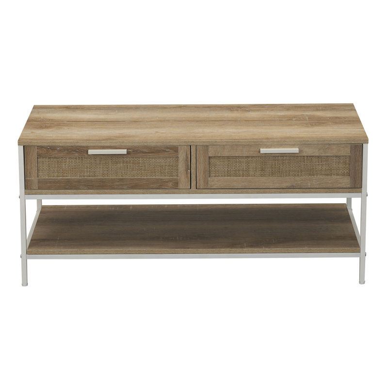 Table basse Coastal Oak, Plateau brun / structure blanche