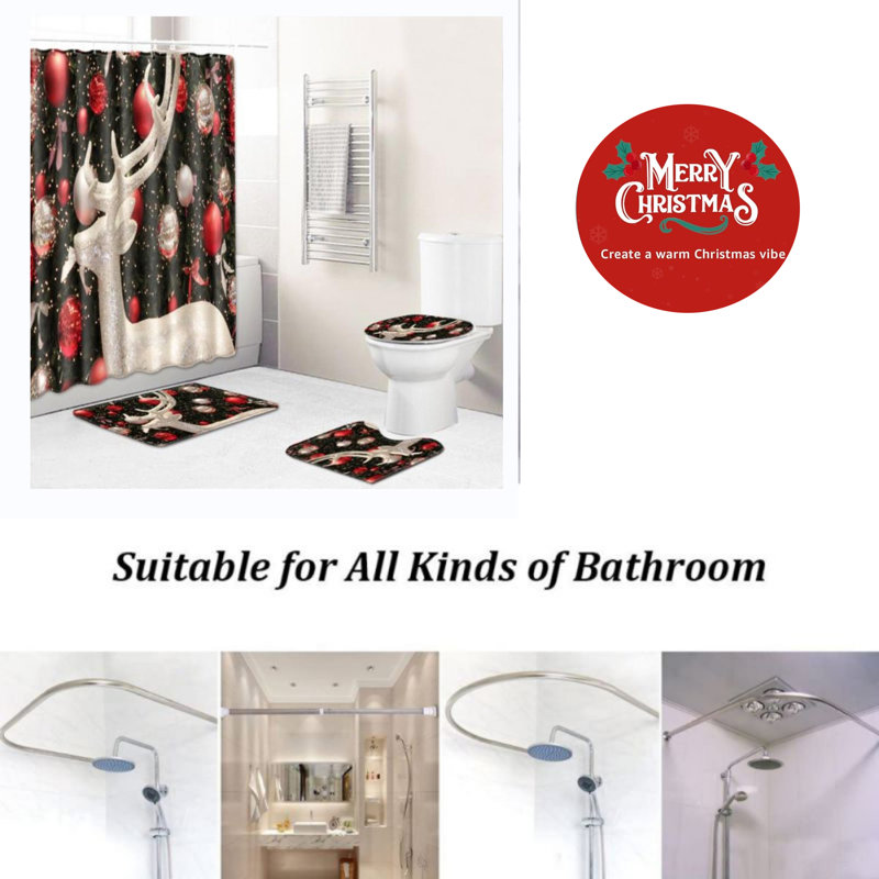 Rideau de douche Jhadiel avec crochets inclus