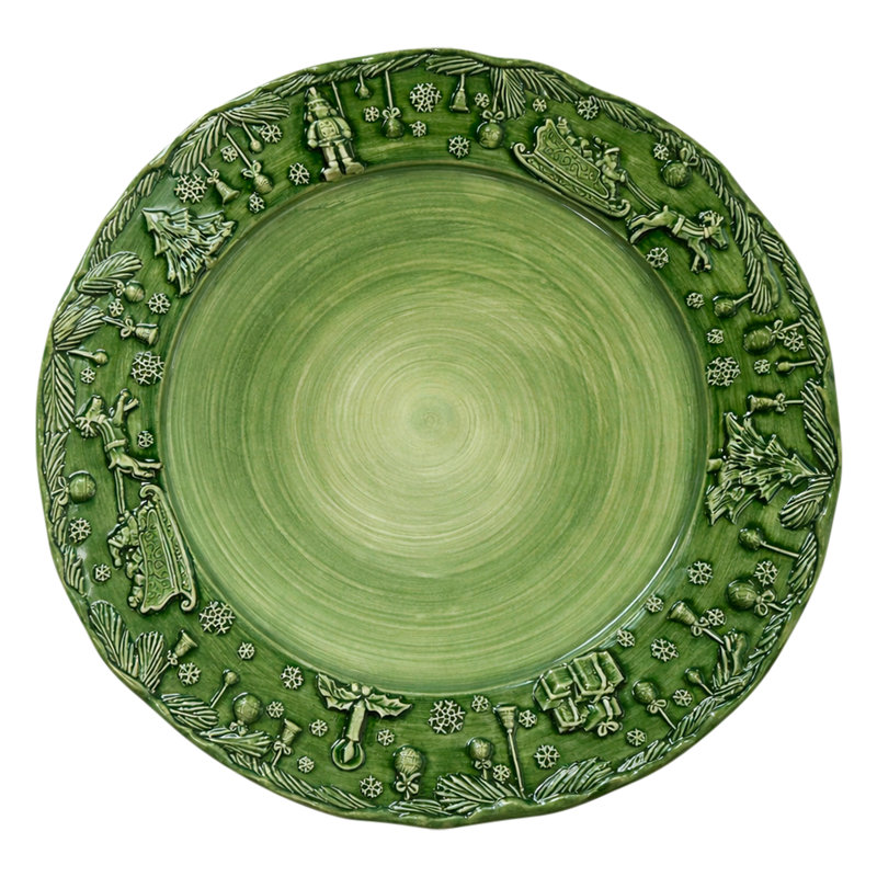 Assiette/Chargeur de Service Vert Fiabe di Natale