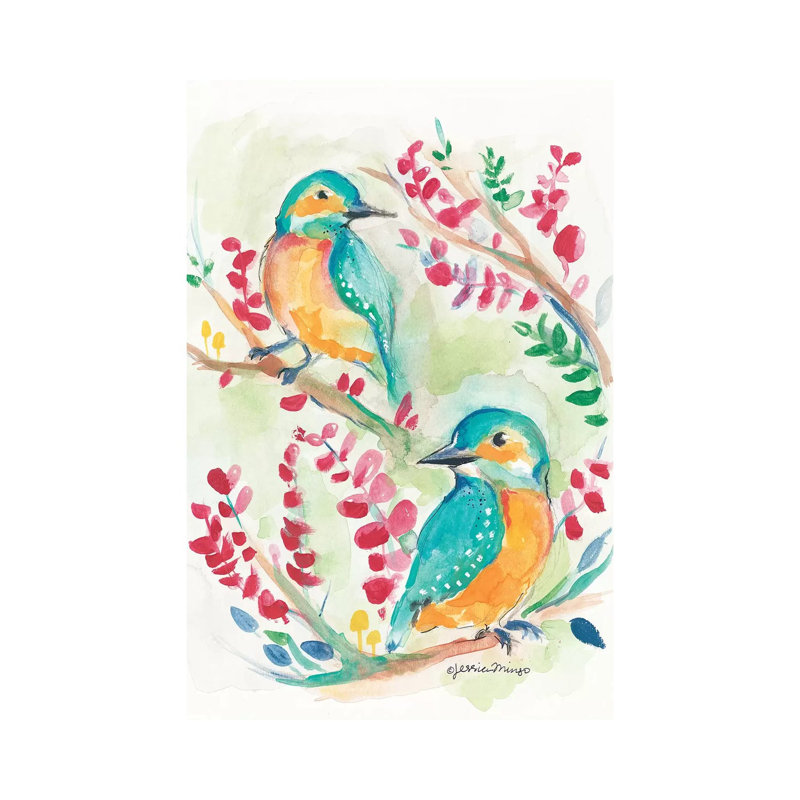 Birds Of A Feather by Jessica Mingo - Wrapped Canvas Painting, 20.32 cm H x 30.48 cm W