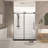 Frameless Shower Door, 1/4 "(6 Mm) Clear Tempered Glass, Explosion Proof Film, Stainless Steel Handle-115606708-115606706