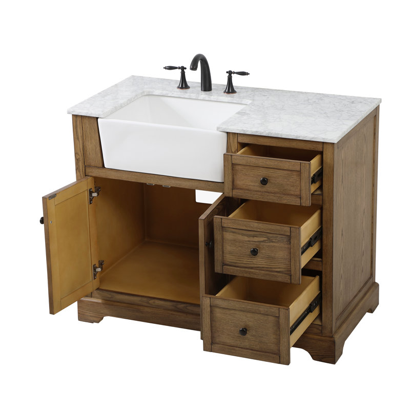 Ensemble de meuble-lavabo simple 42 po Pardue, Bois flottant