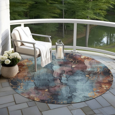 Tapis bleu intérieur / extérieur lavable à la machine