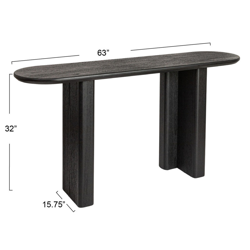 Asymmetrical Firwood And Sycamore Wood Console Table