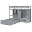 Lit superposé simple avec tiroirs, garde-robe, tablettes de rangement et lit hydraulique, gris-1816887507