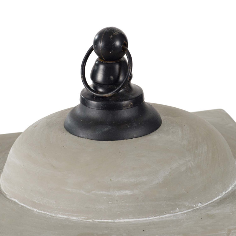 Grande lanterne en fer et pierre Feazell, H 15,6 po x l 9,1 po x P 9,1 po