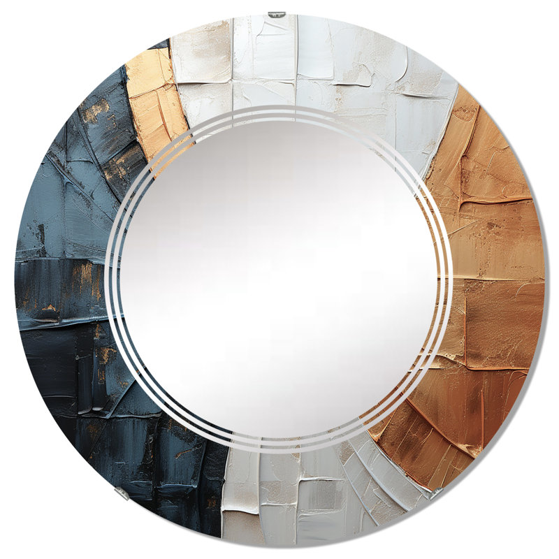 Herradura - Miroir mural moderne rond, 32 po x 32 po