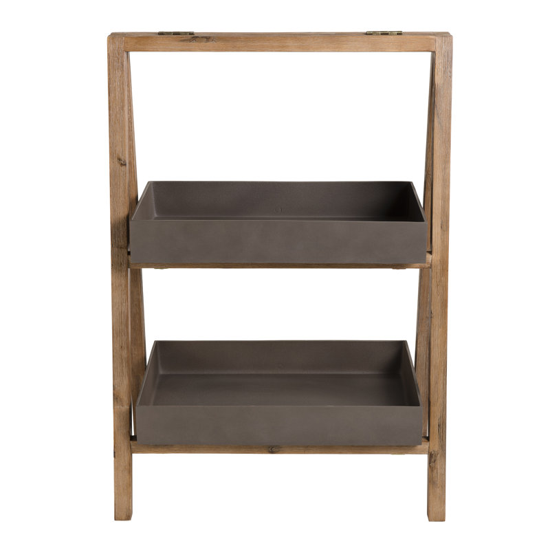 Shakira Solid Wood Shelving Unit, 100cm H x 70cm W x 41cm D, Brown