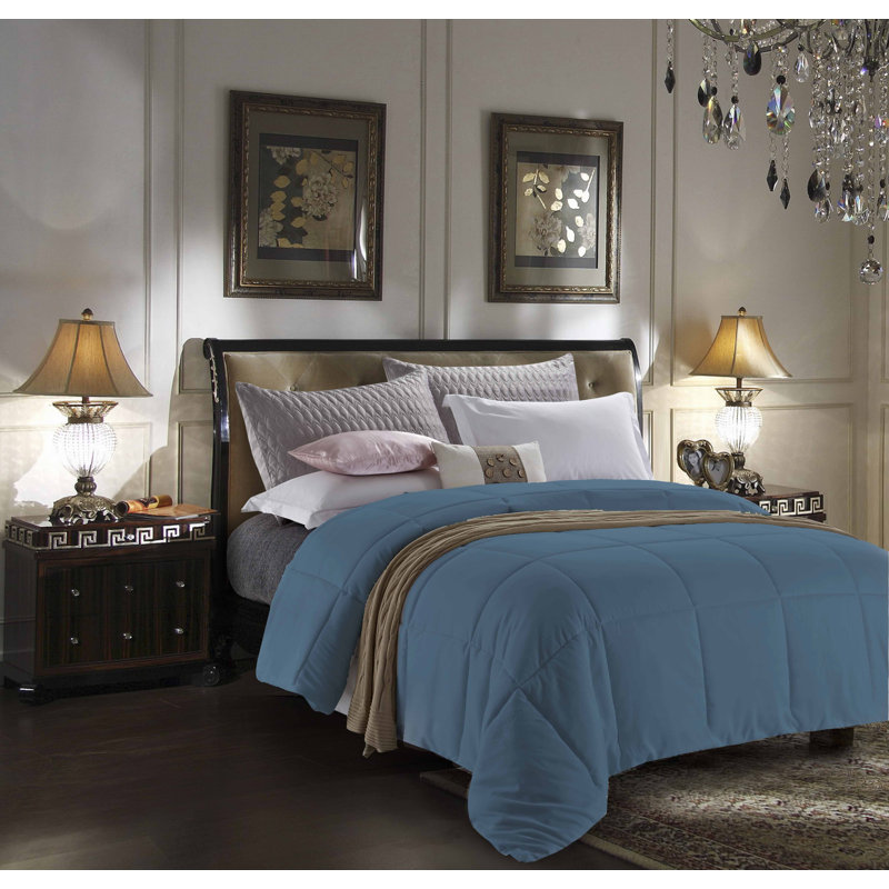 Modern & Contemporary Polyester Ring Stitch Comforter, King/Cal King, Sky Blu