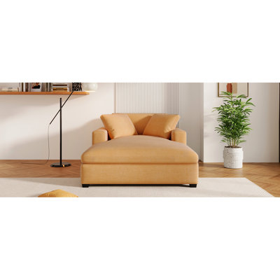 Extra-Large Lounge Chair - 53.5''X70.9'', Fabric, Frame, Solid Wood Legs, Comfortable Lounging Spot With Soft Fabric Classic Style For Comfort