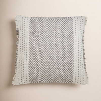 Carey Fringed Cotton Throw Pillow