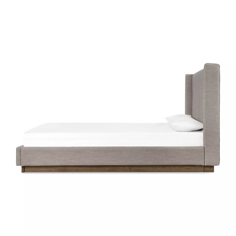 Lydia Upholstered Wingback Bed, King, Savile Flannel