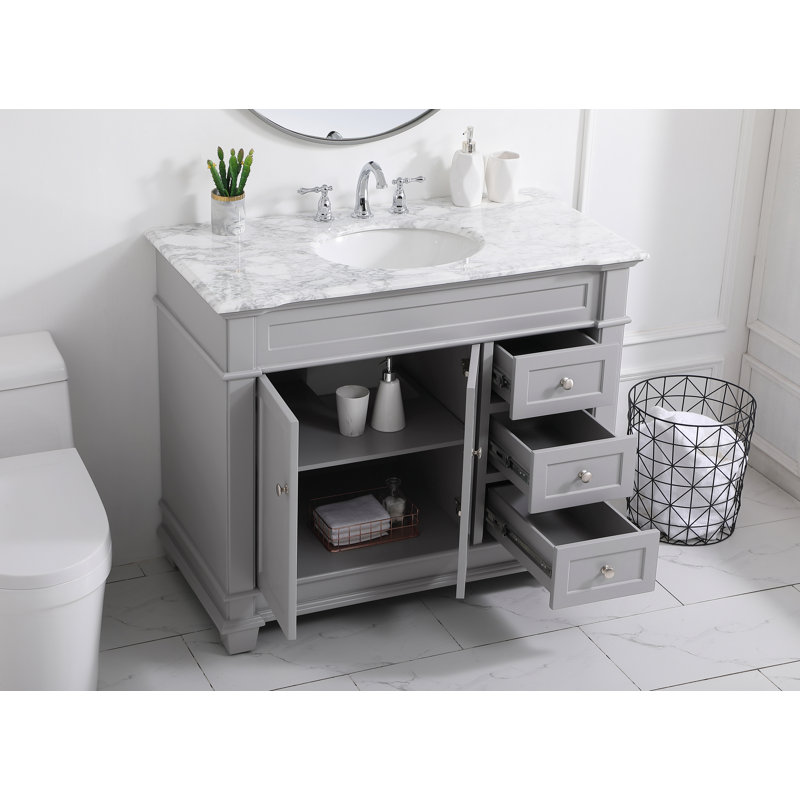 Ensemble de meuble-lavabo simple 42 po Lydie, Gris