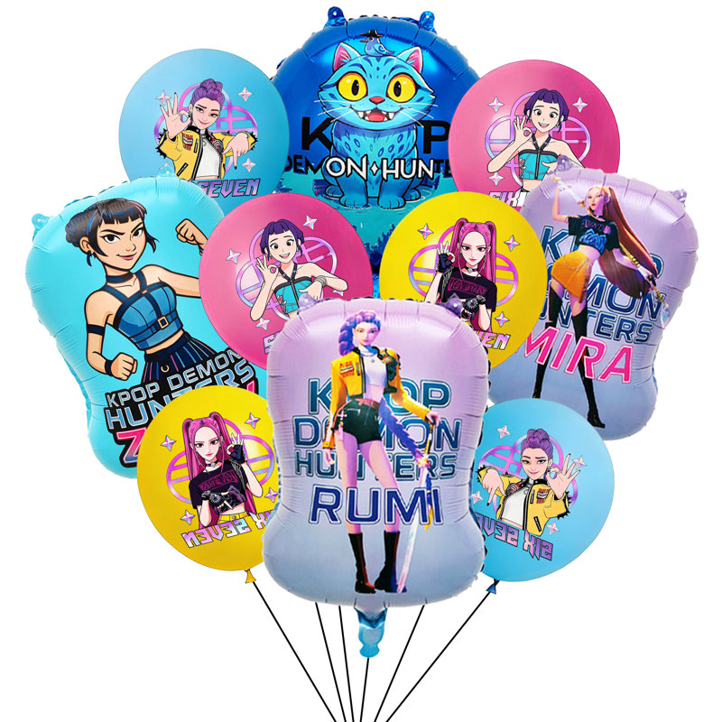 KPOP Demon Hunters Balloon Party Decorations, 22 Pieces KPOP Demon Hunters Birthday Decoration Balloons Set