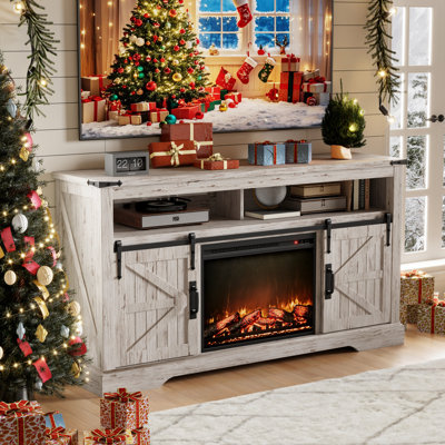 Farmhouse Fireplace Tv Stand For Tvs Up To 70