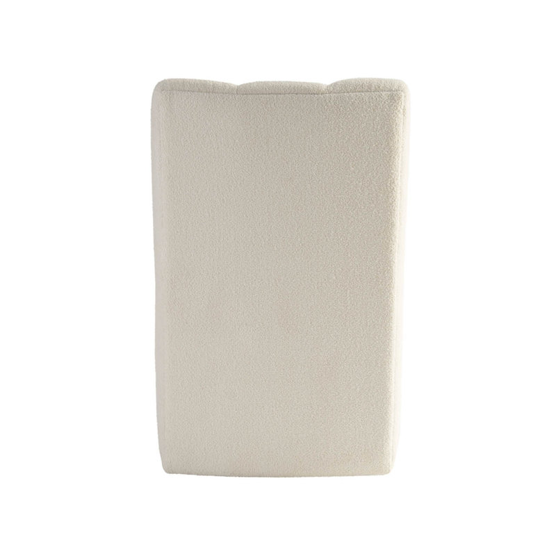 Ivory Upholstered Modern Side Chair with Tufted Design