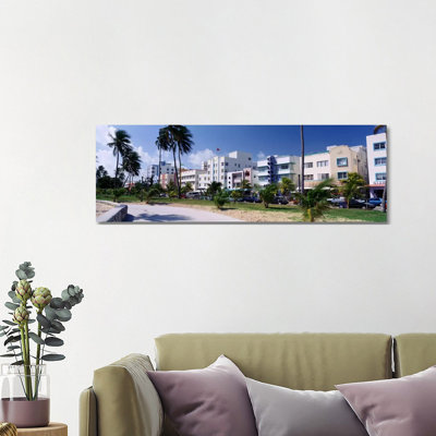 Ocean Drive, South Beach, Miami Beach, Florida, USA by Panoramic Images - Wrapped Canvas Panoramic Print