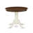 Antique Kitchen Dining Table - a Round Wooden Table Top with Pedestal Base, Walnut & Linen White-1540360384-1557724130-1557724147