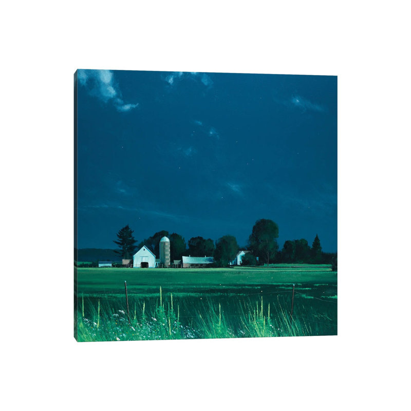 Moonlit Scene at Cushing 1 Piece Wrapped Canvas Painting, 30.48 cm H x 30.48 cm W