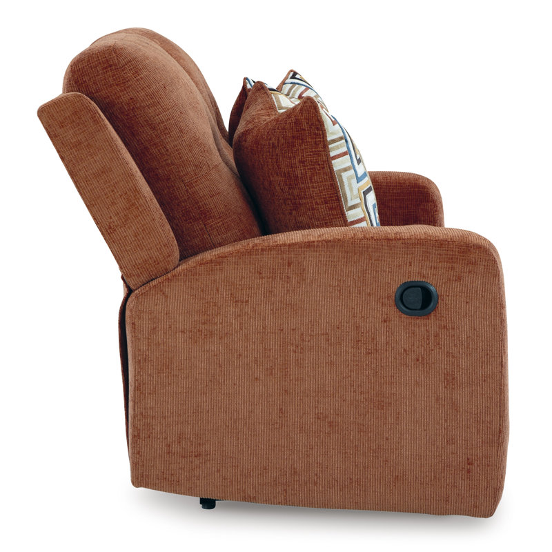 Agostini Reclining Loveseat, Orange