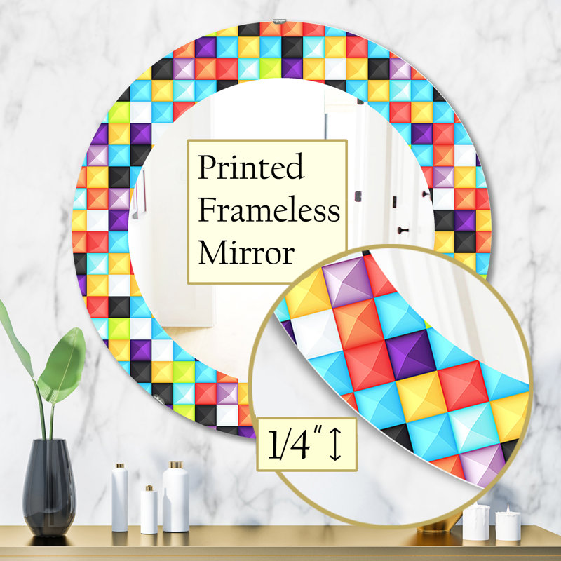 Capricious Colorfields 2 Accent Mirror, 31.5" H x 31.5" W