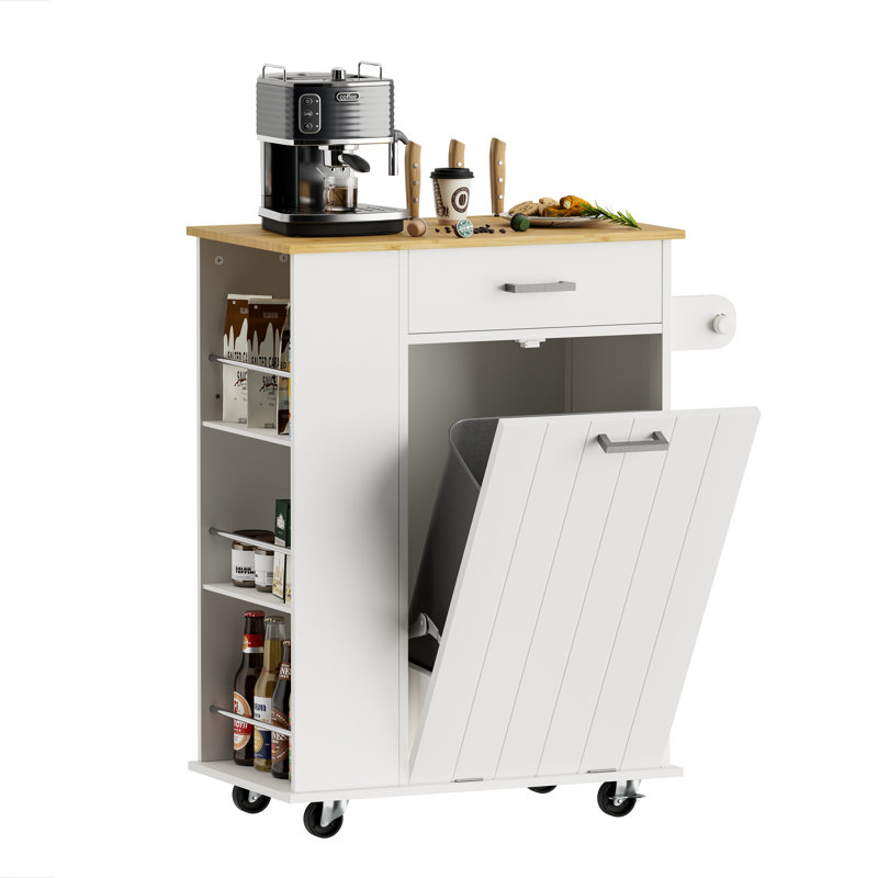 25.59 " W Kitchen Cart, White