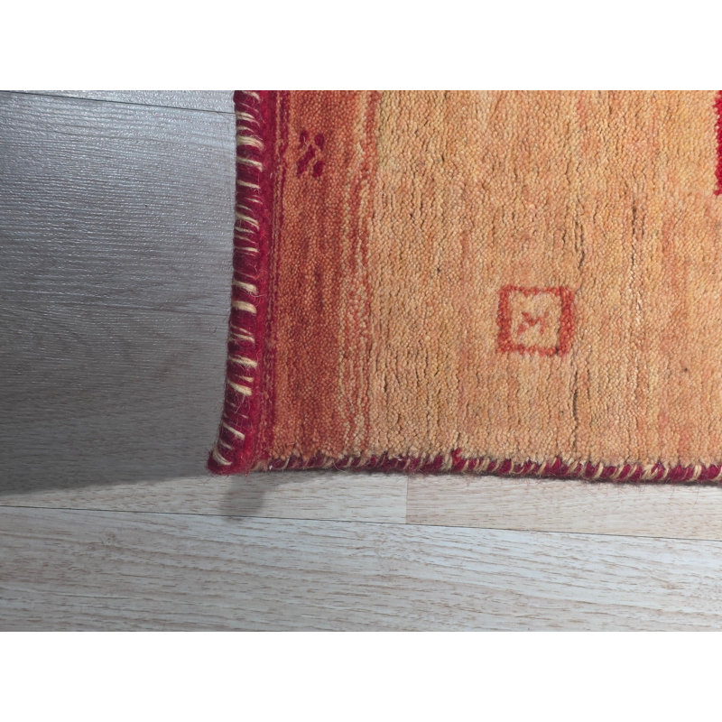 Handloomed Red Gabbeh Tribal Wool Area Rug, 5' x 8'