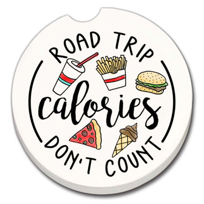 Ensemble de sous-verres de voiture en pierre absorbante Counterart Road Trip Calories
