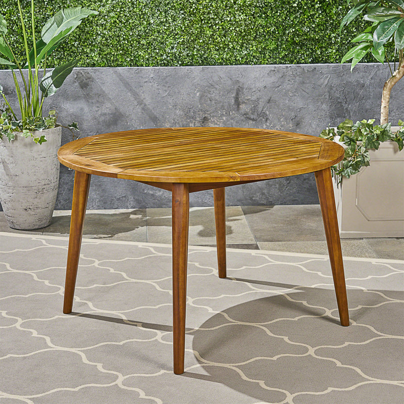 Table de salle à manger Gardner, Teck, H 30 po x l 47,25 po x P 47,25 po