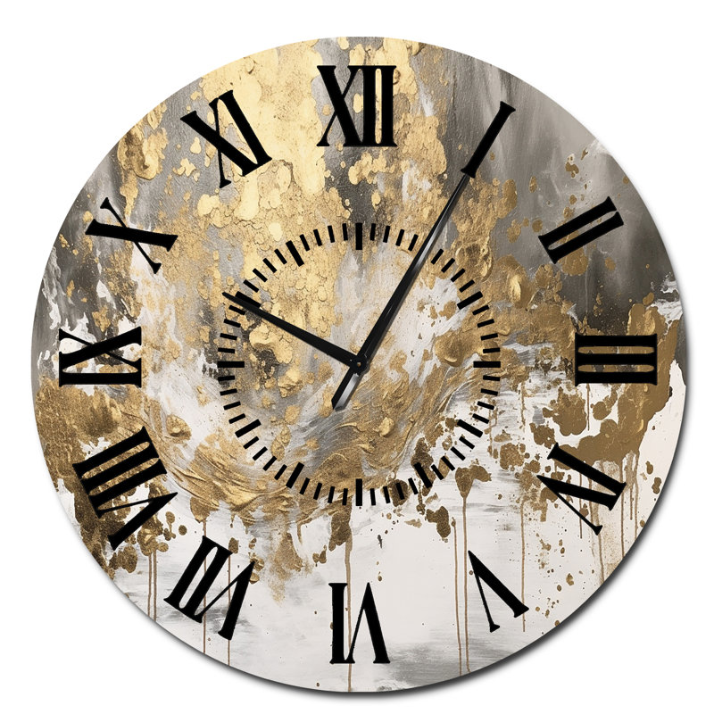 Horloge murale Modern Golden Drip, Surdimensionné