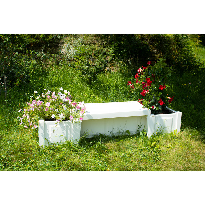 Zirke Wood Garden Bench, White