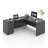 Bow Front L-Shaped Executive Desk With File Cabinet-1687212942