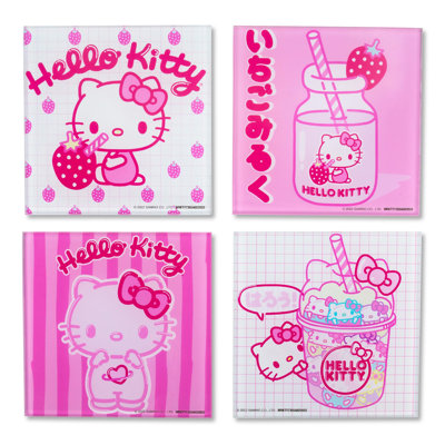 Glass Square 4 Piece Coaster Set