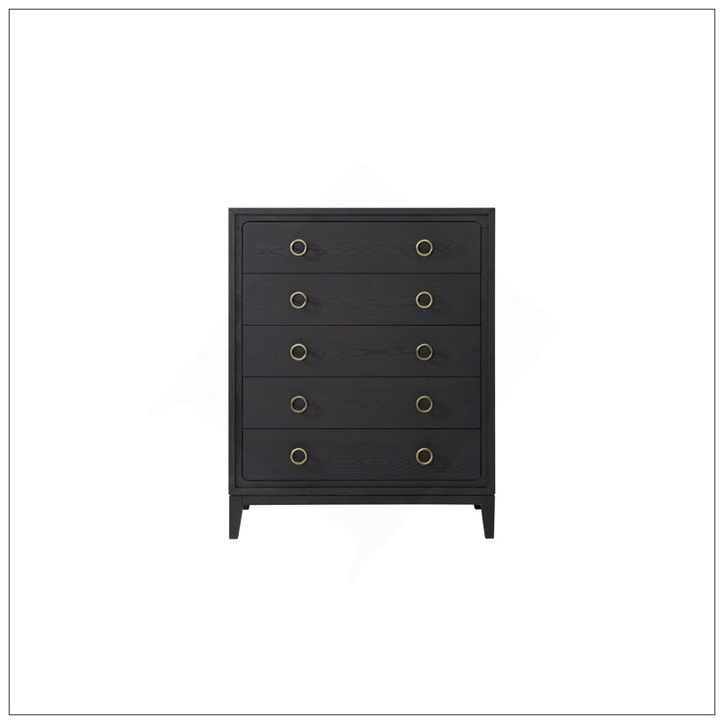 Commode 5 tiroirs au fini poivre