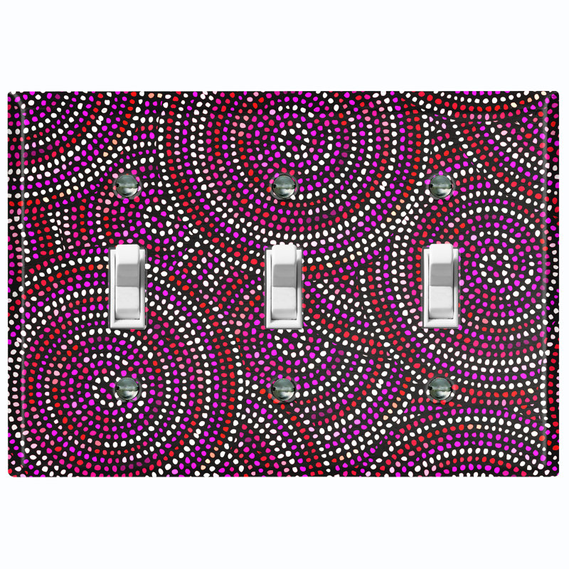 Patterned 3 - Gang Toggle Light Switch Standard Wall Plate