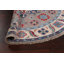 Tapis unique en laine noué à la main 4 pi 9 po gris / bleu / rouge New Age
