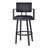 26" Vintage Black On Black Faux Leather Rectangular Swivel Barstool