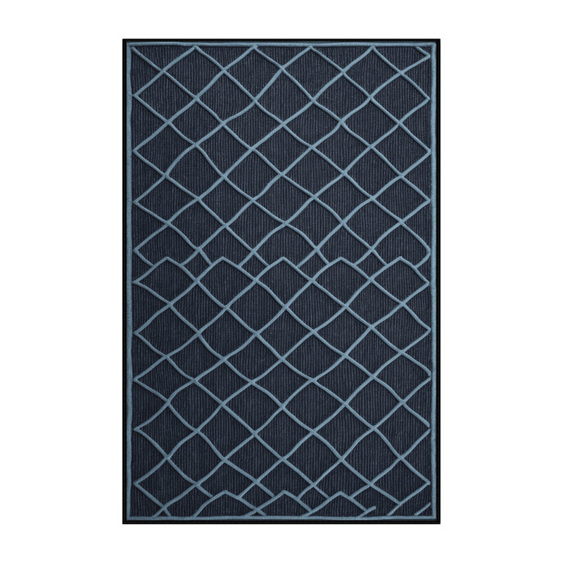 Tapis gris en treillis lavable à la machine, Rectangle 5 pi x 7 pi