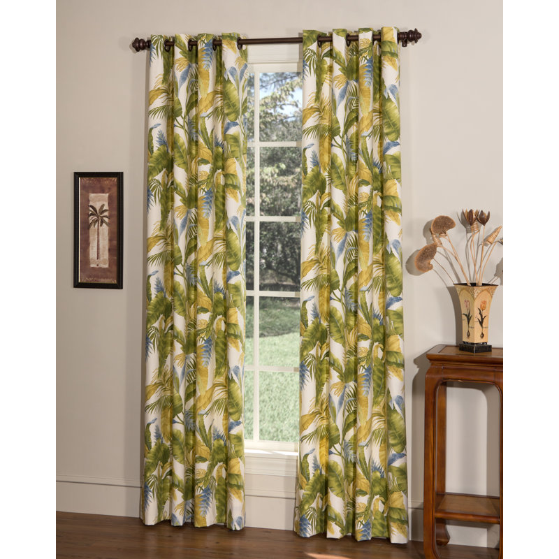 Cayman II Tropical Cotton Floral Grommet Panels