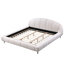 Très grande tête de lit et pied de lit en chenille tapissier très grand, lits en forme de coquillage, beige