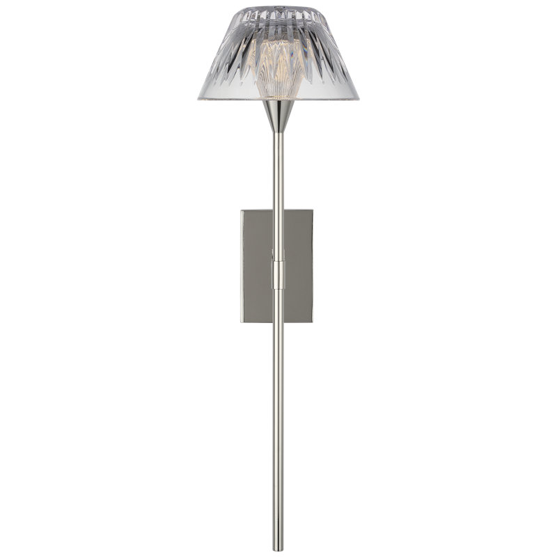 Waterford Blaze Sconce with Clear Crystal, Polished Nickel, 19" H x 5.75" W x 7.75" D