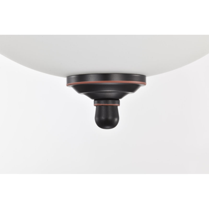 Plafonnier encastré en verre Megham, Bronze acajou, H 6 po x l 10,88 po x P 10,88 po