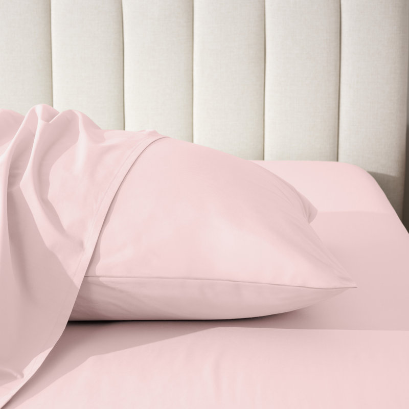 Taie d'oreiller 100% coton biologique percale, 2 très grandes taies d'oreiller, Rose poudreux