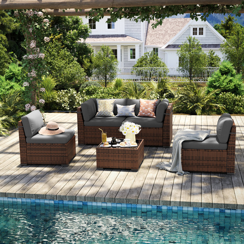 Waldman 4 - Person Outdoor Seating Group with Cushions