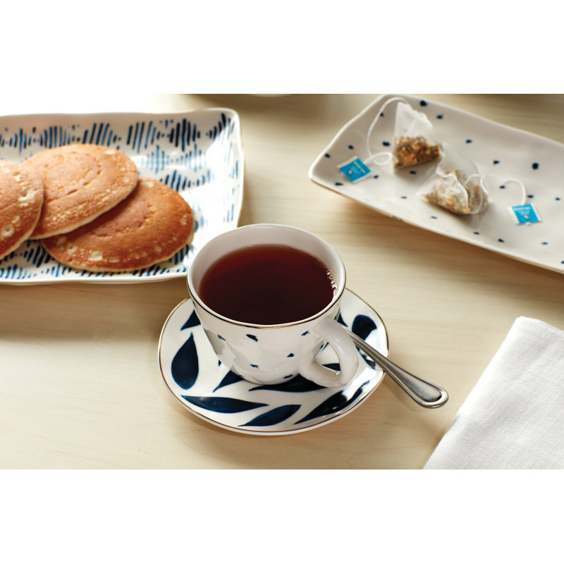 Blue and White Ceramic Rectangular Nesting Platter Set