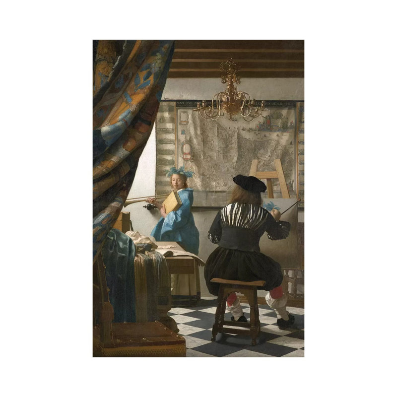 The Art Of Painting (Painter In His Studio), C.1665-66 by Johannes Vermeer - Wrapped Canvas Painting, 20.32 cm H x 30.48 cm W